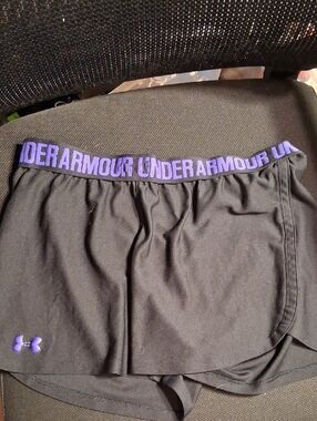 Womens Under Armour Black Skort with Purple Waistband and Logo